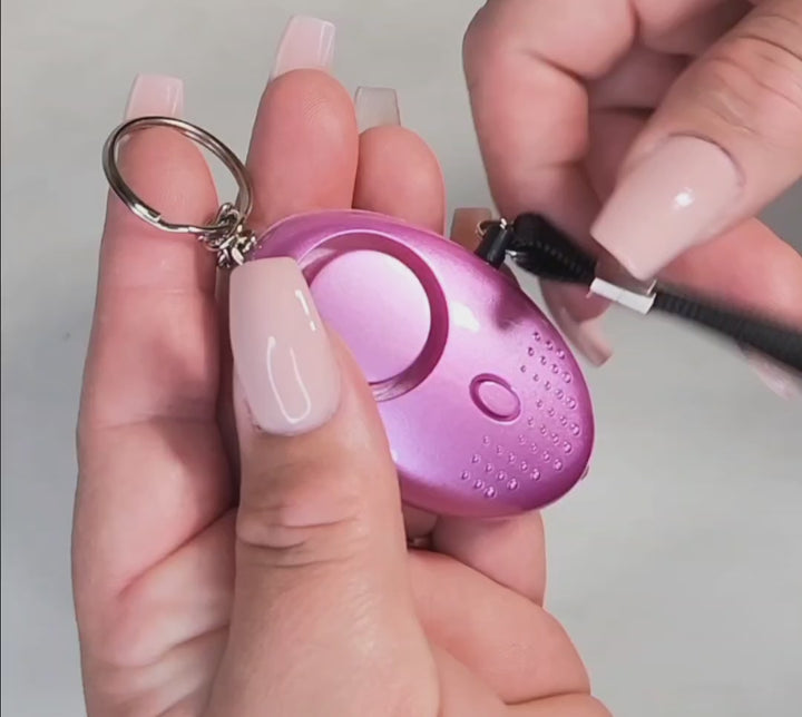 Pink Marble Safety Keychain