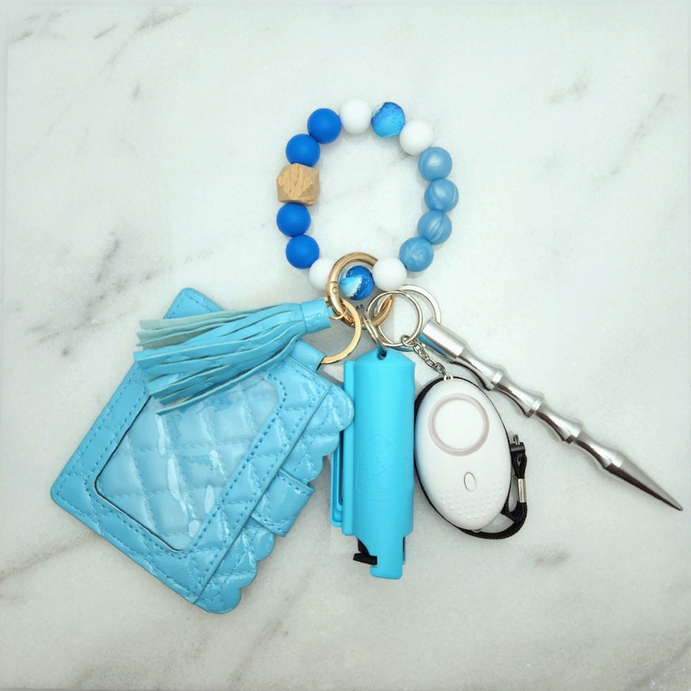 Blue Pleated Beaded - With Pepper Spray