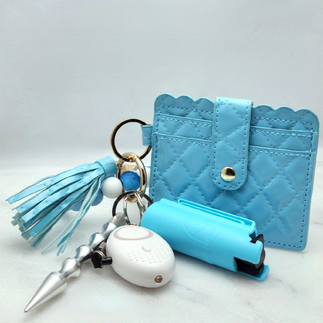 Blue Pleated Beaded - Without Pepper Spray