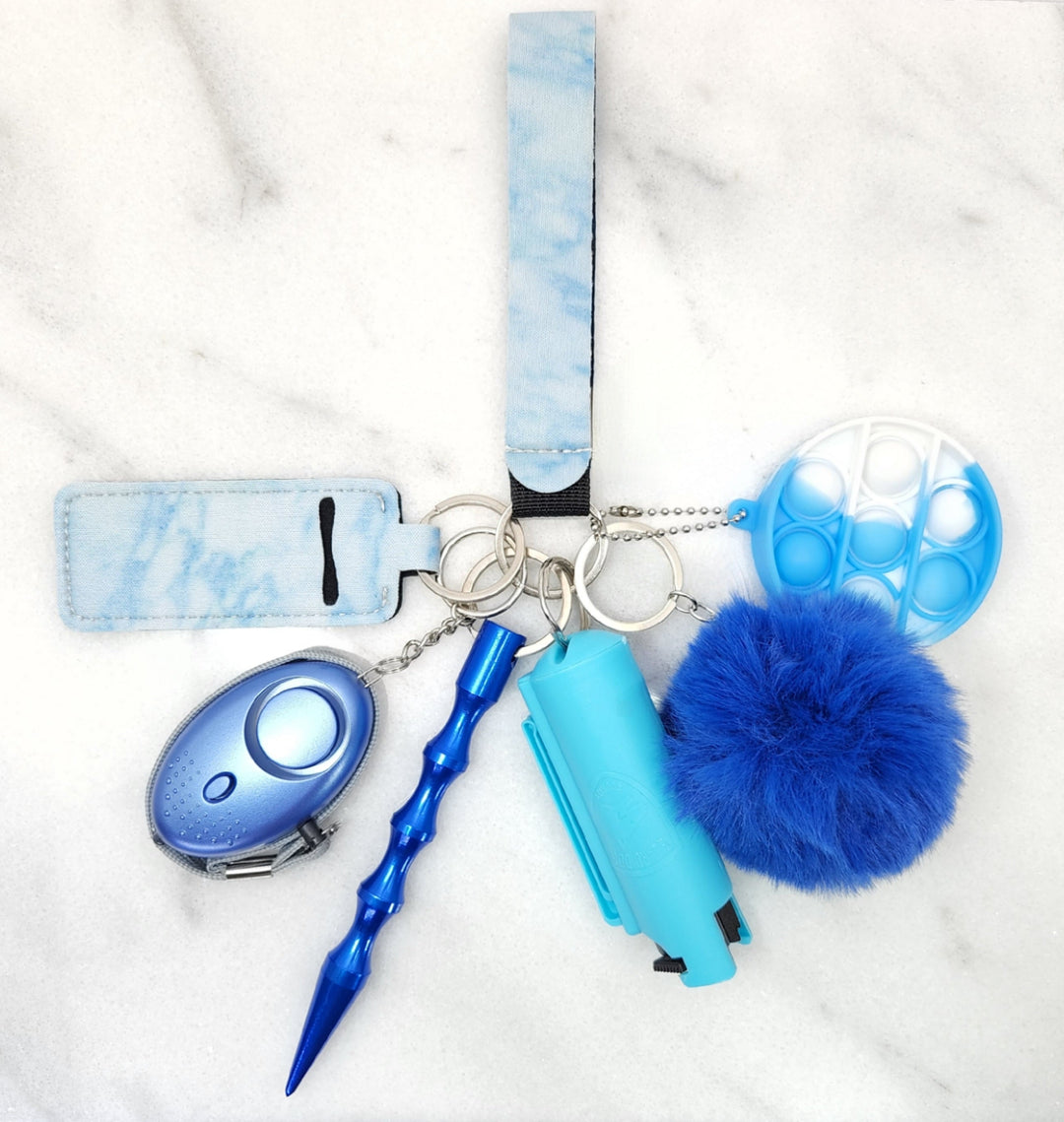 Blue Pop Self Defense Keychain