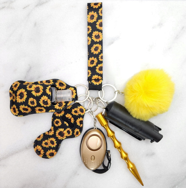 Midnight Sunflower Self Defense Keychain