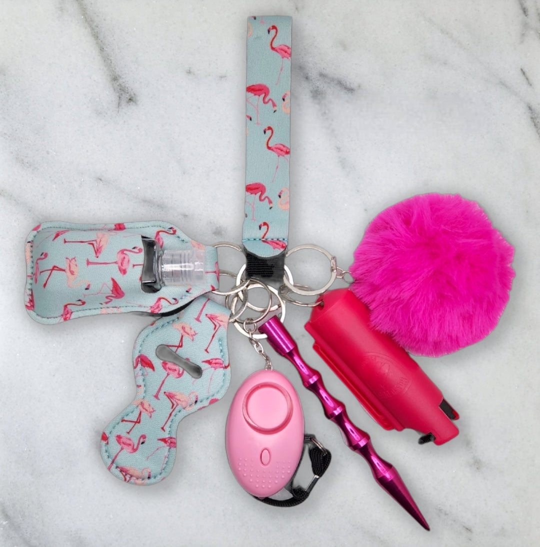 Pink Flamingo Self Defense Keychain