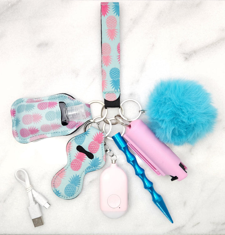 Pink Pineapple Self Defense Keychain