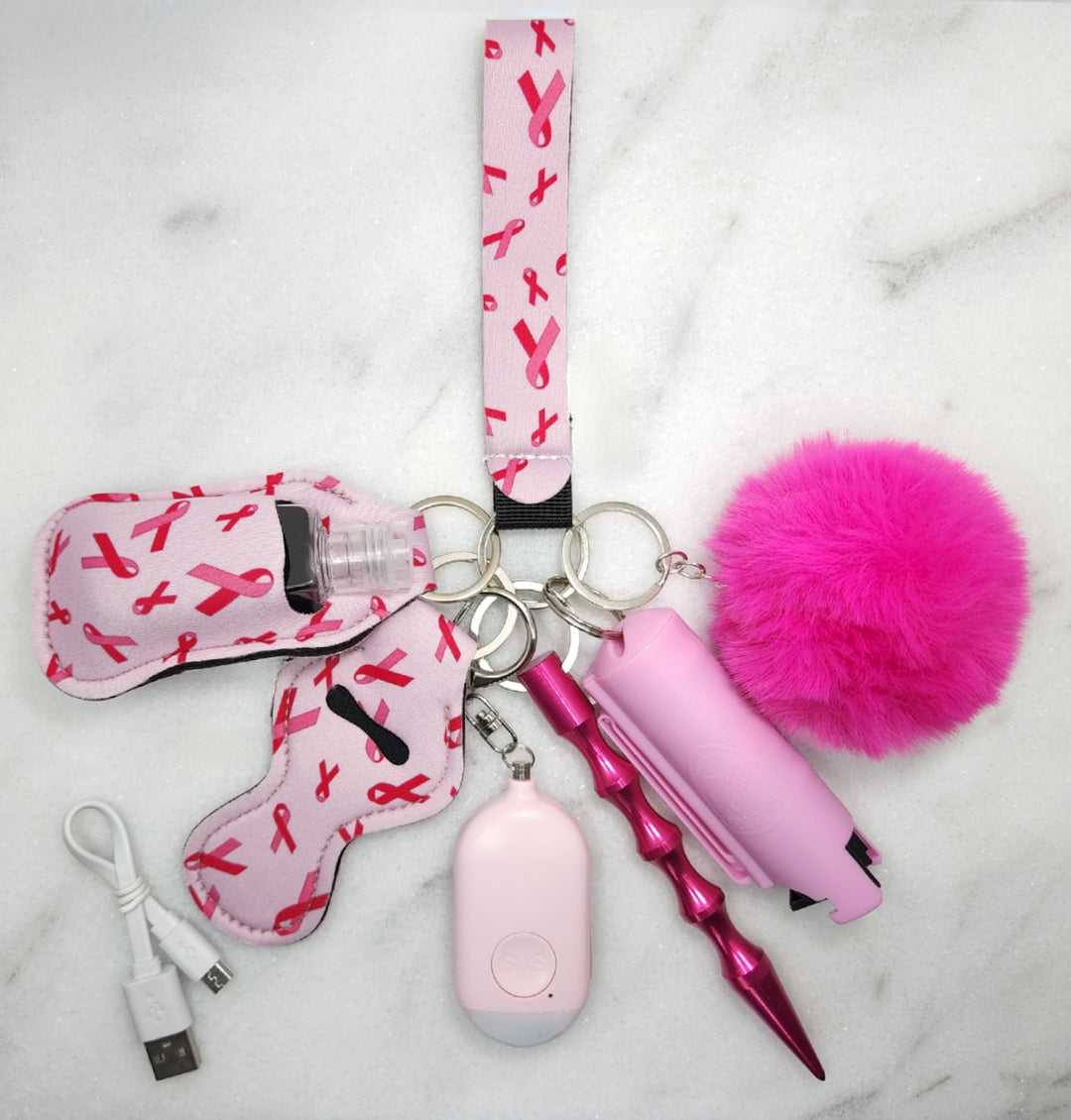 Pink Ribbon Self Defense Keychain
