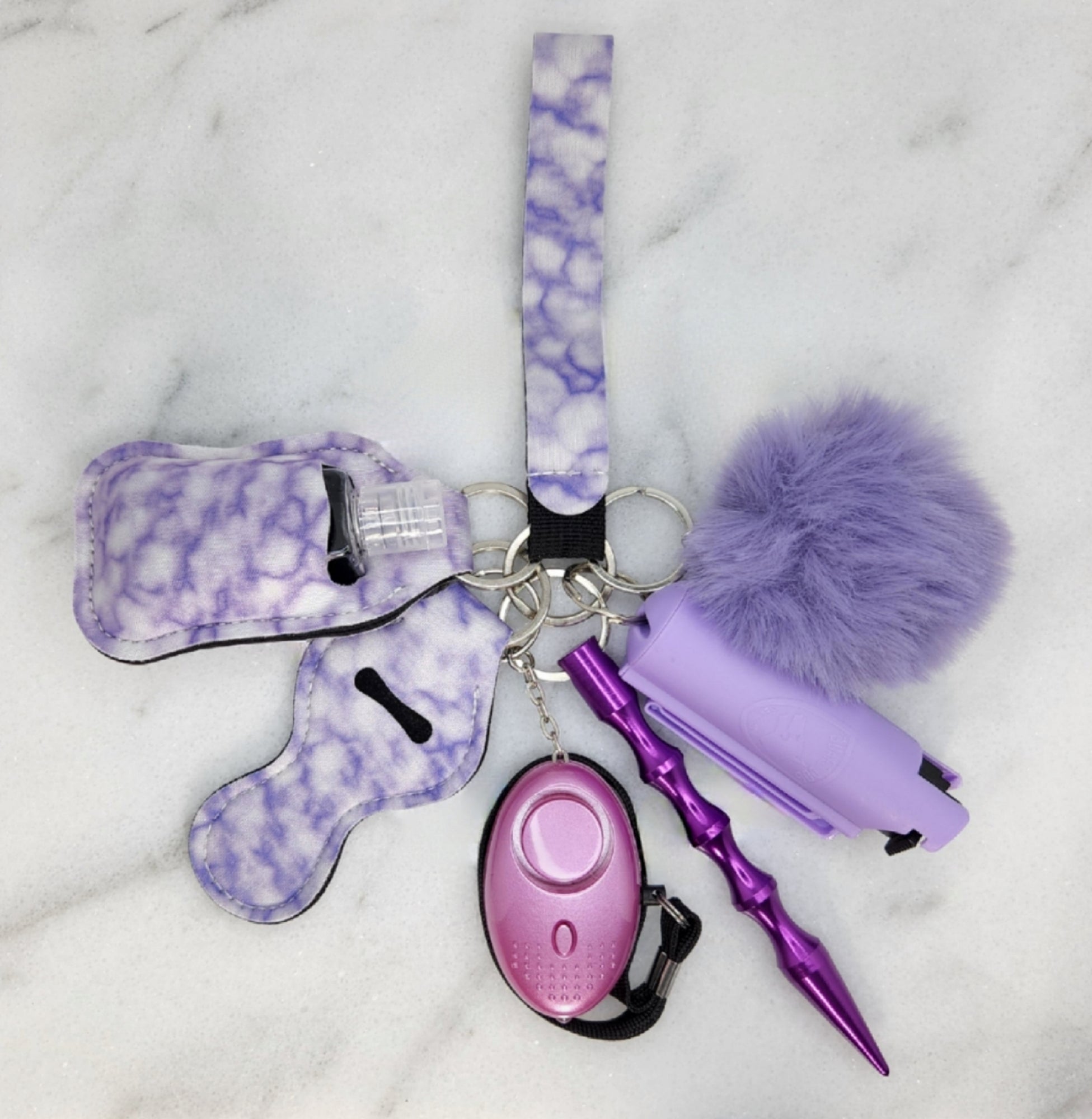 Self Defense Women girls Safety keychain passion for purple 海外 即決-