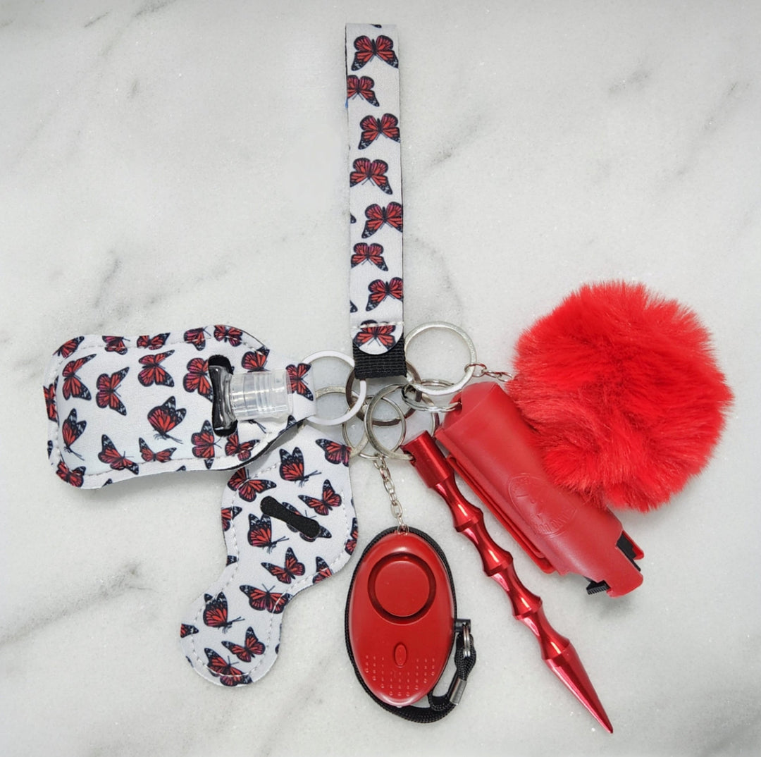 Red Butterfly Self Defense Keychain