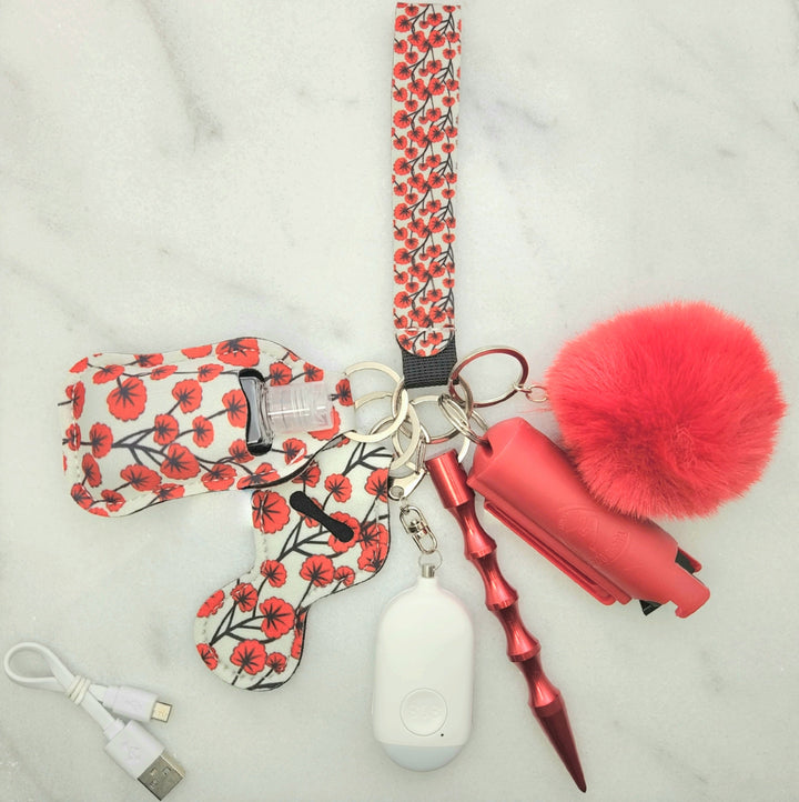 Red Poppy self-defense keychain set